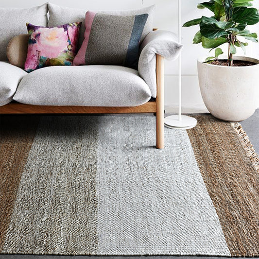 Area Rug, Bedroom Rug, Living Room Rug, Living Area Rug, Indian Rug, Office Carpet, Office Rug, Shop Rug Online, Hemp, Wool, Natural, Natural White, Jaquard Durry, Flat Weave, Intricate