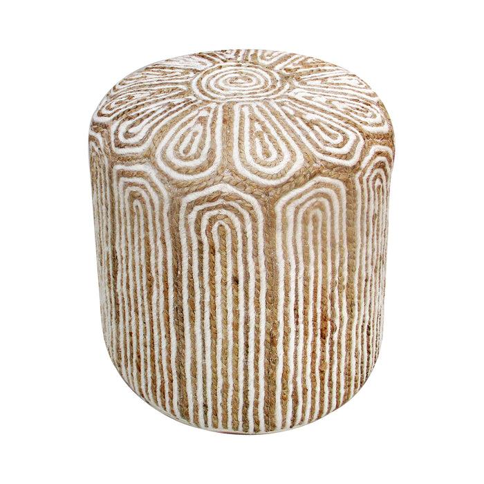 MASLIN ROUND  POUF - JUTE/ WOOL