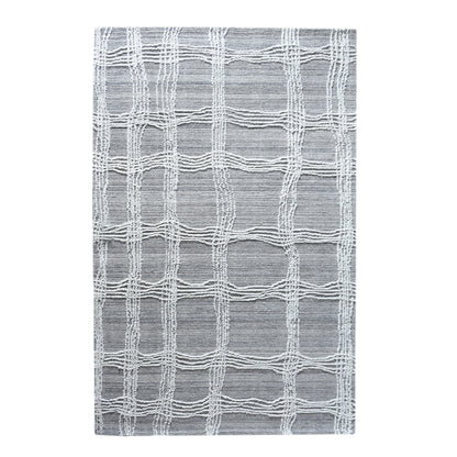 Area Rug, Bedroom Rug, Living Room Rug, Living Area Rug, Indian Rug, Office Carpet, Office Rug, Shop Rug Online, Wool, Grey, Natural White, Hand woven, All Loop, Textured