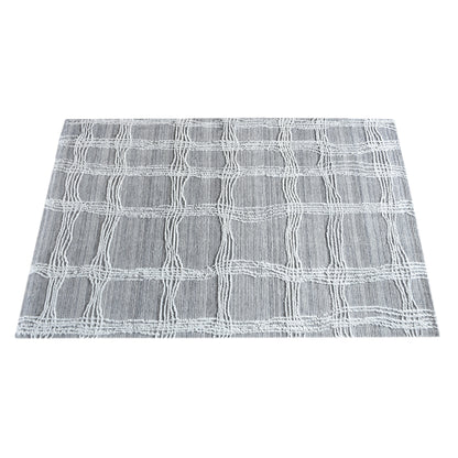 Area Rug, Bedroom Rug, Living Room Rug, Living Area Rug, Indian Rug, Office Carpet, Office Rug, Shop Rug Online, Wool, Grey, Natural White, Hand woven, All Loop, Textured
