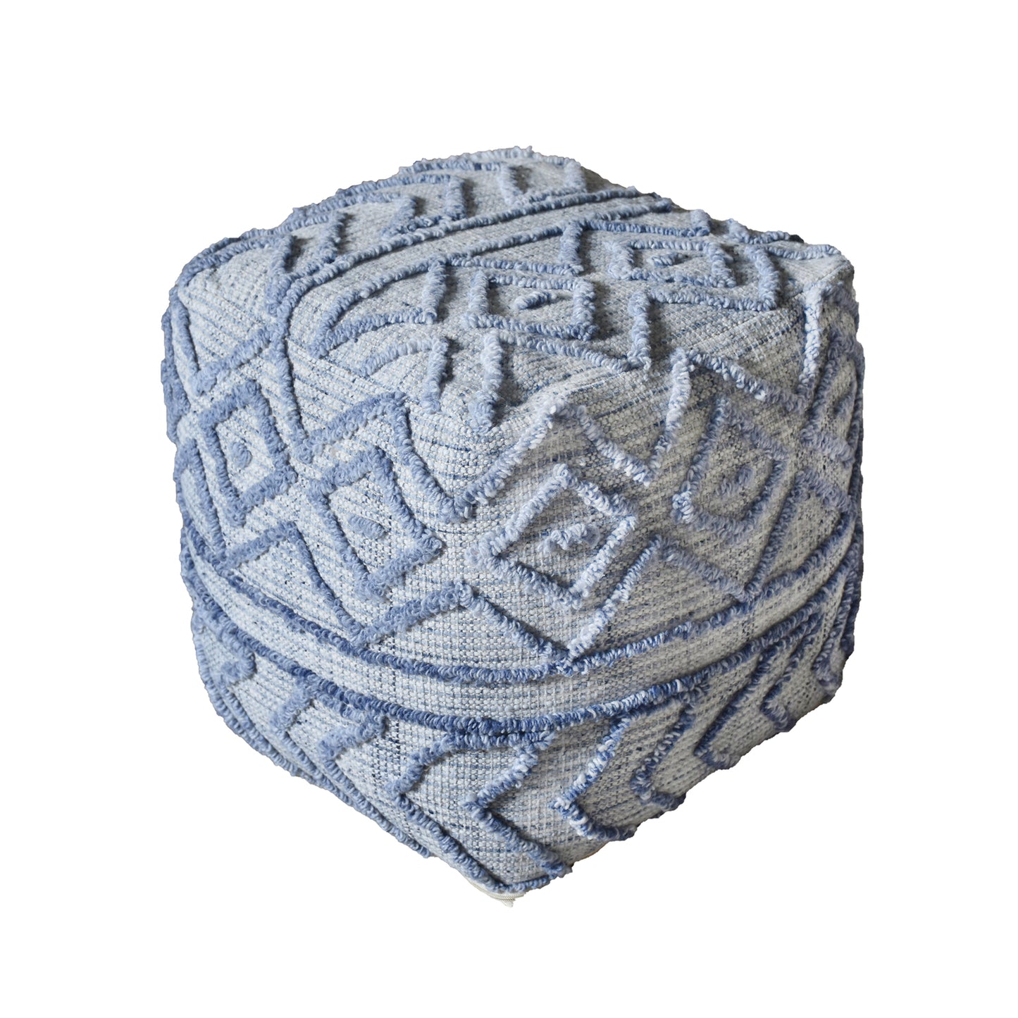 Mena Pouf, Pet, Blue, Hand woven, All Loop 