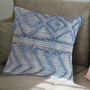 Mena Pillow, Pet, Blue, Hand Woven, All Loop