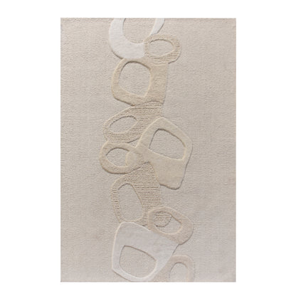 Area Rug, Bedroom Rug, Living Room Rug, Living Area Rug, Indian Rug, Office Carpet, Office Rug, Shop Rug Online, Wool, Natural White, Hand woven, Cut And Loop, Textured