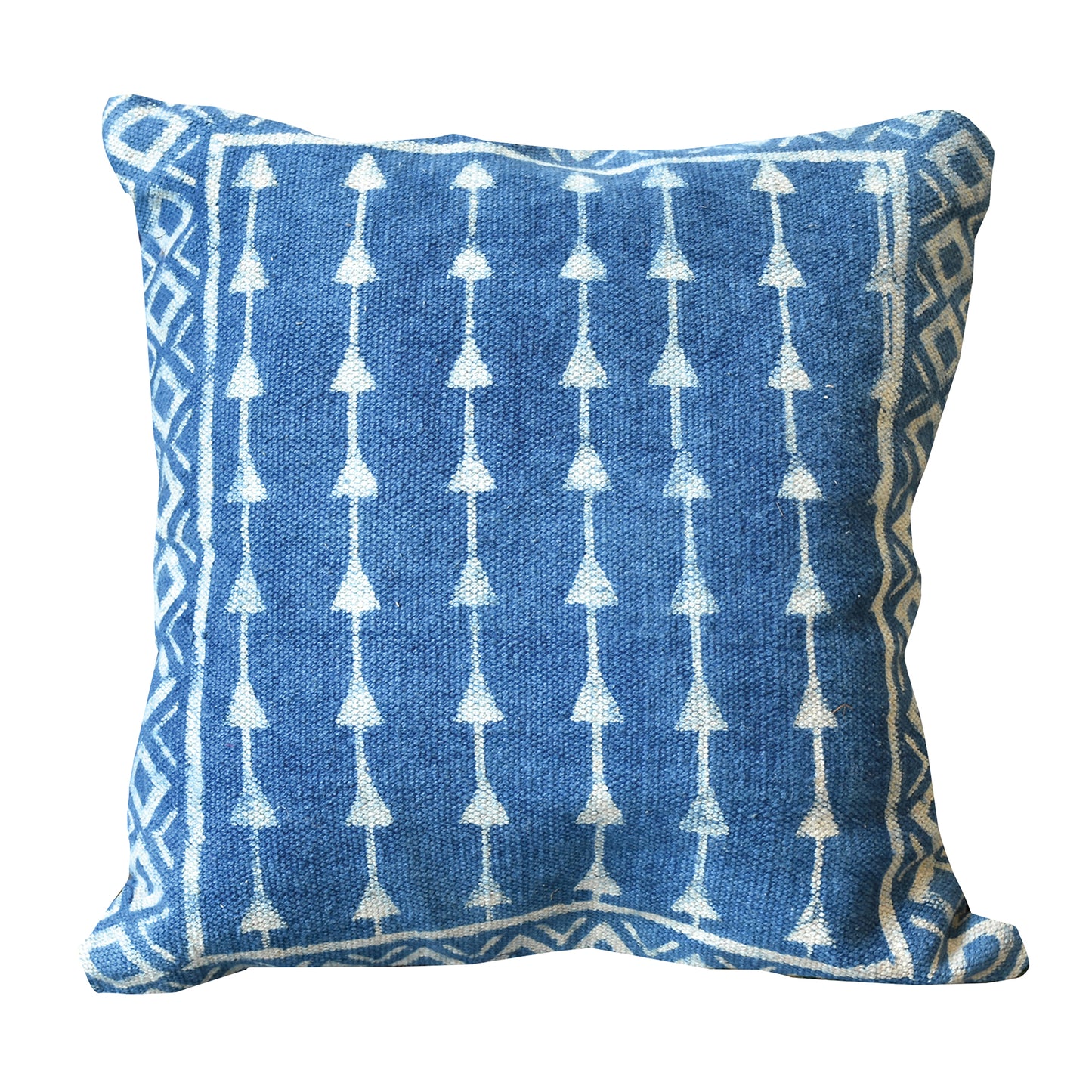 Meriwa Pillow, Cotton, Printed, Blue, Pitloom, Flat Weave