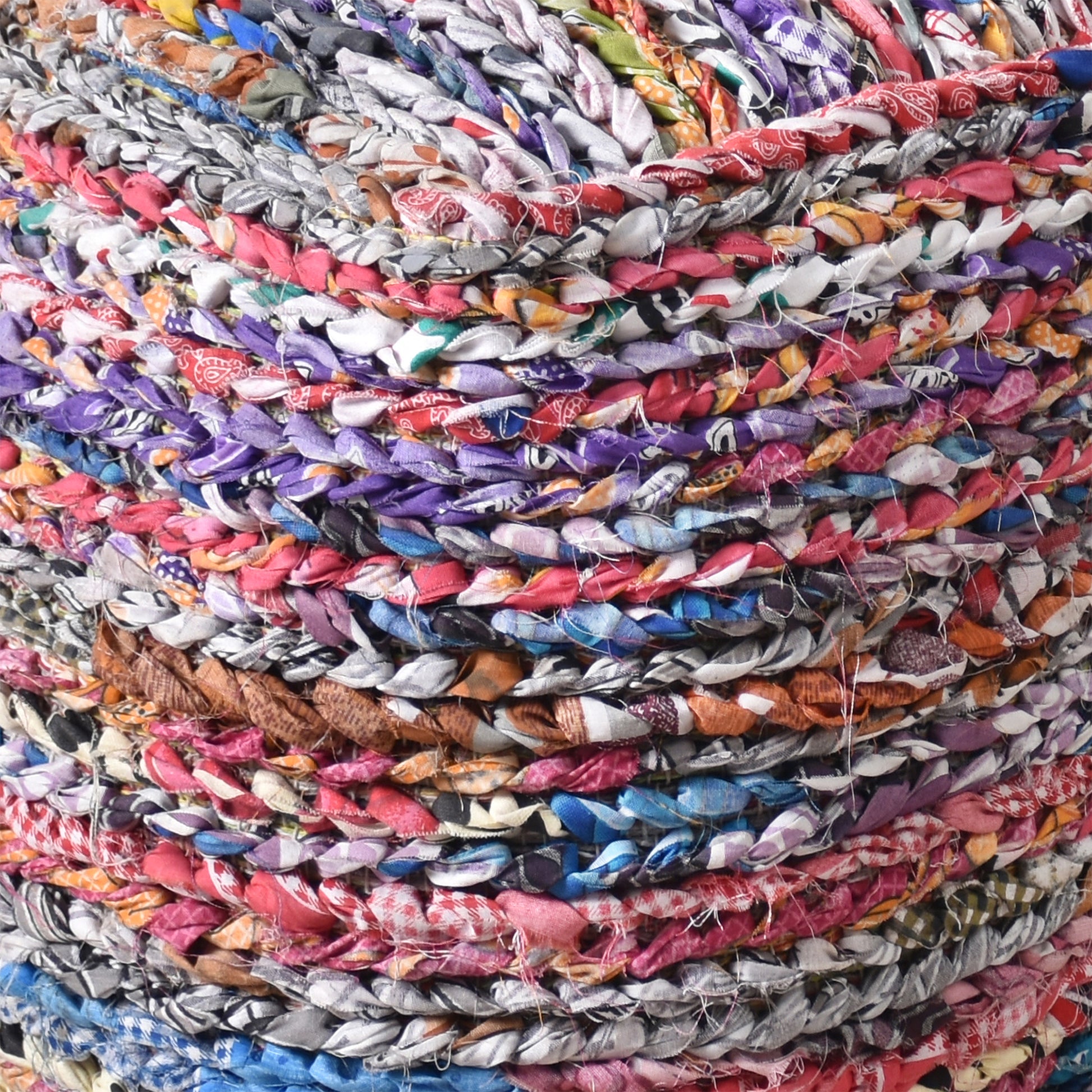 Mila Pouf, Recycled Fabric, Multi