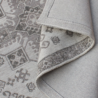 Area Rug, Bedroom Rug, Living Room Rug, Living Area Rug, Indian Rug, Office Carpet, Office Rug, Shop Rug Online, Wool Polyester Blend, Grey, Charcoal, Jaquard Durry, Flat Weave, traditional