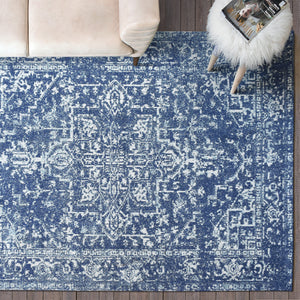 Area Rug, Bedroom Rug, Living Room Rug, Living Area Rug, Indian Rug, Office Carpet, Office Rug, Shop Rug Online, Cotton Chenille, Blue, Oriental