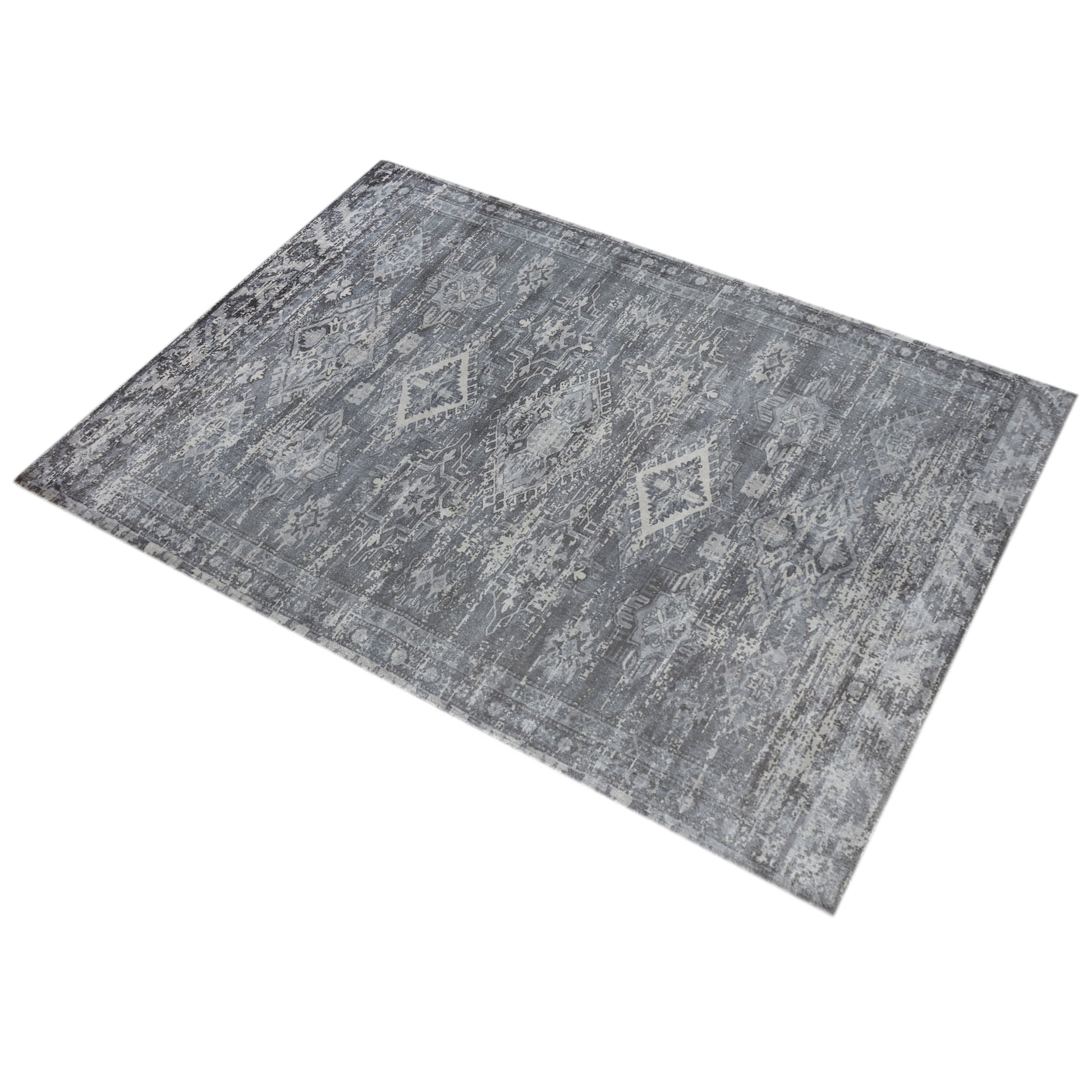 Area Rug, Bedroom Rug, Living Room Rug, Living Area Rug, Indian Rug, Office Carpet, Office Rug, Shop Rug Online, Viscose, Printed, Grey, Hand woven, All Loop, Screen Printed