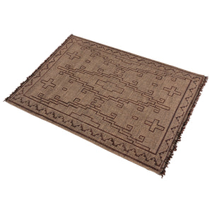 Area Rug, Bedroom Rug, Living Room Rug, Living Area Rug, Indian Rug, Office Carpet, Office Rug, Shop Rug Online, Hemp, Leather, Natural, Brown, Punja, Flat Weave, Traditional