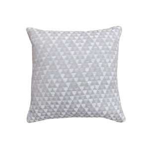 Neraka Cushion, Blended Fabric, Silver, Natural White, Machine Made, Flat Weave