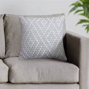 Neraka Cushion, Blended Fabric, Silver, Natural White, Machine Made, Flat Weave