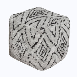 Noah Pouf, Cotton, Grey,Charcoal, Bm Fn, All Cut 