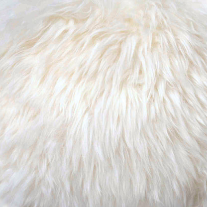 Nordic Stool, Sheep Hide, Natural White, Hm Stitching, Flat Weave 