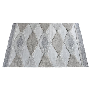 Area Rug, Bedroom Rug, Living Room Rug, Living Area Rug, Indian Rug, Office Carpet, Office Rug, Shop Rug Online, Wool, Natural White, Beige, Grey, Pitloom, All Loop, Symmetrical