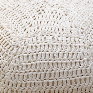 Nybro Pouf, Cotton Rag, Natural White, Hm Knitted, Flat Weave 