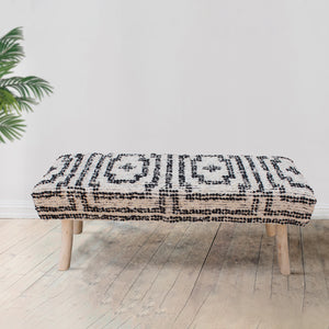 Ogna Bench, Cotton, Polyester, Natural White, Charcoal, Pitloom, All Loop