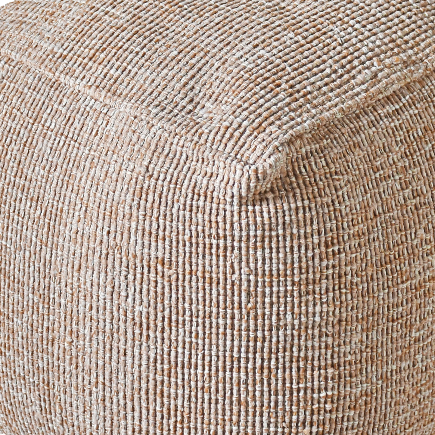 Ohrid Pouf, Polypropylene, Lt. Brown, Hand woven, All Loop 