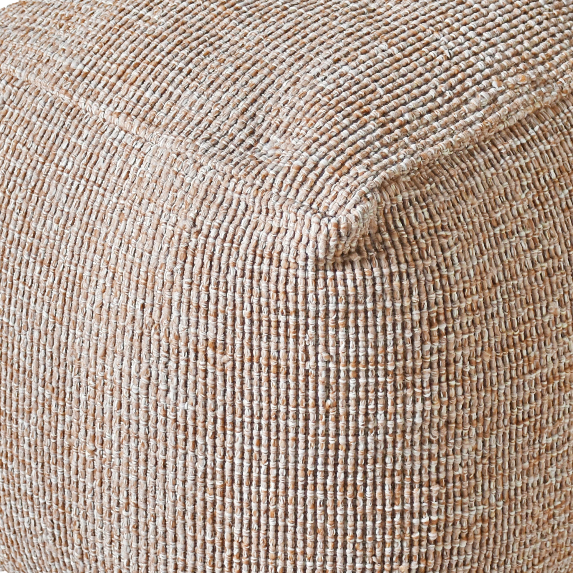 Ohrid Pouf, Polypropylene, Lt. Brown, Hand woven, All Loop 