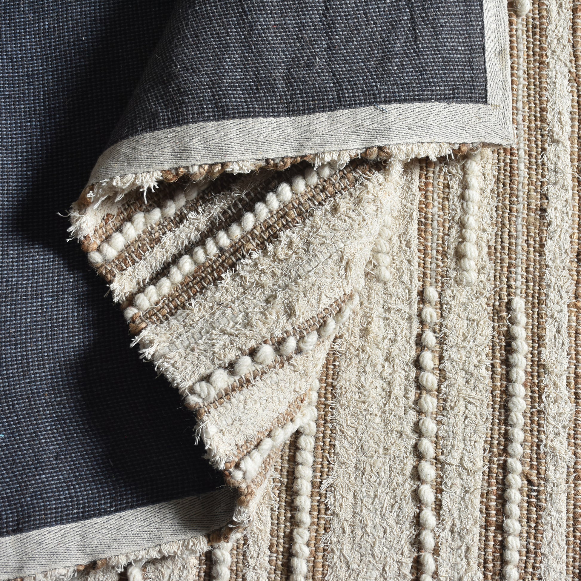 Area Rug, Bedroom Rug, Living Room Rug, Living Area Rug, Indian Rug, Office Carpet, Office Rug, Shop Rug Online, Jute, Cotton Salvage, Natural White, Natural, Pitloom, All Loop, classic