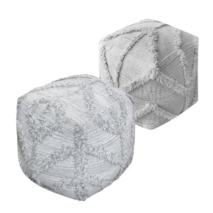 Olfen Pouf, Wool, Pitloom, All Cut 