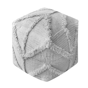 Olfen Pouf, Wool, Grey, Pitloom, All Cut 