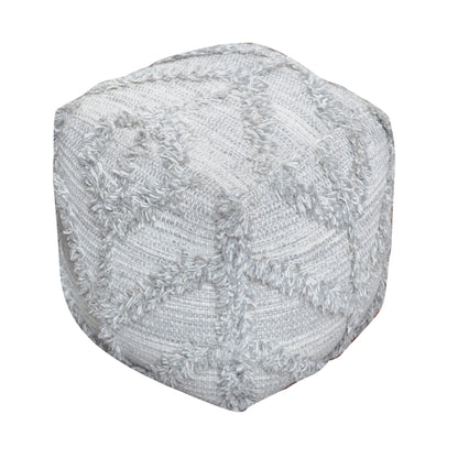 Olfen Pouf, Wool, Natural White, Pitloom, All Cut 