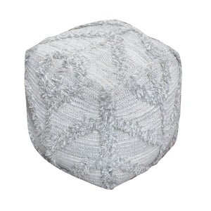 Olfen Pouf, Wool, Natural White, Pitloom, All Cut 