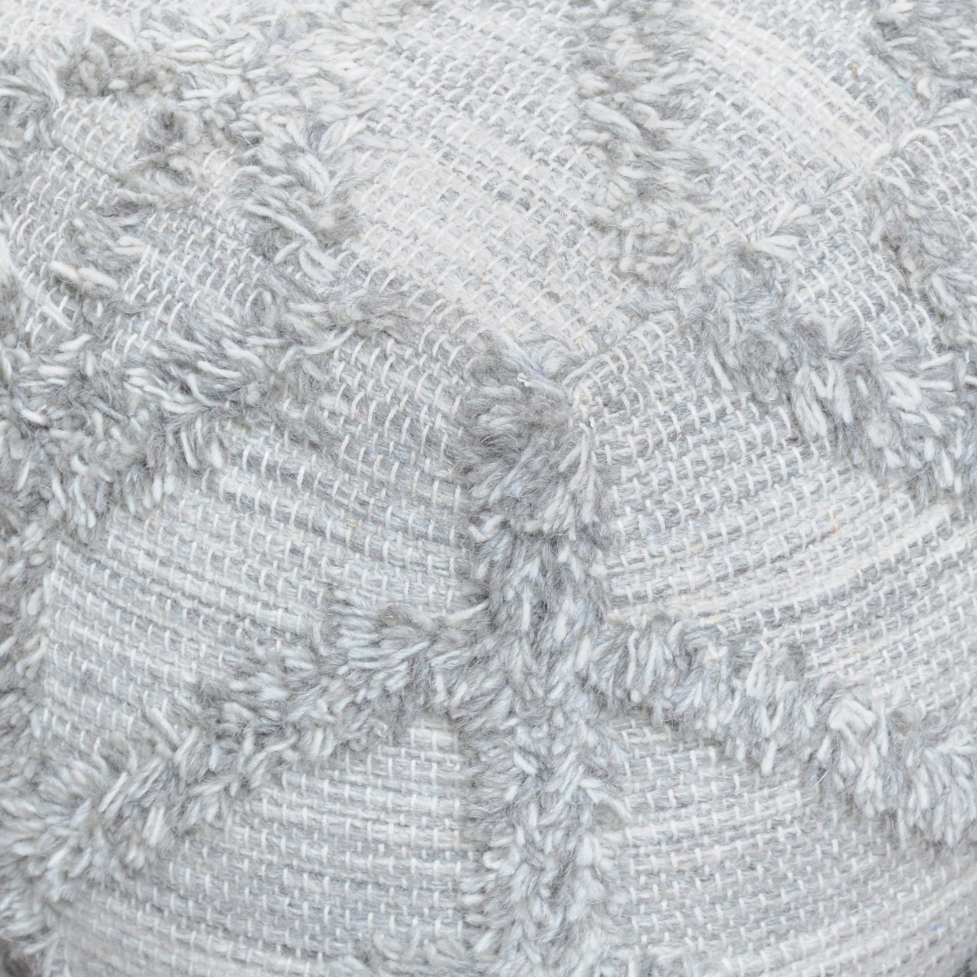 Olfen Pouf, Wool, Natural White, Pitloom, All Cut 