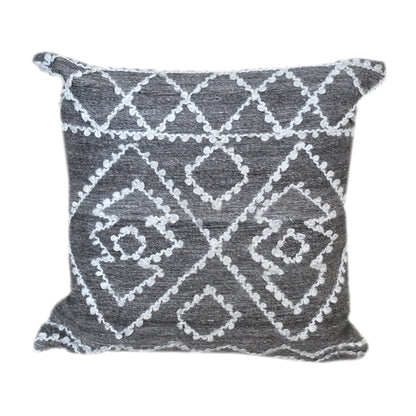 Orto Pillow, Wool, Viscose, Pet, Grey