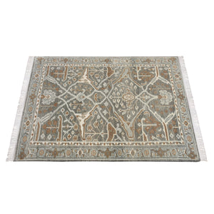 Area Rug, Bedroom Rug, Living Room Rug, Living Area Rug, Indian Rug, Office Carpet, Office Rug, Shop Rug Online, Wool, Light Green, Hand  knotted, All Cut, Boho-Chic