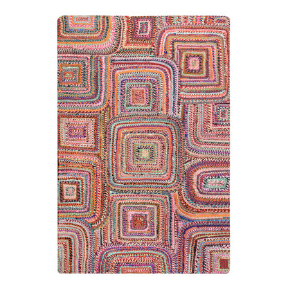 Area Rug, Bedroom Rug, Living Room Rug, Living Area Rug, Indian Rug, Office Carpet, Office Rug, Shop Rug Online, Recycled Fabric, Multi, Hm Stitching, Flat Weave, Geometrical