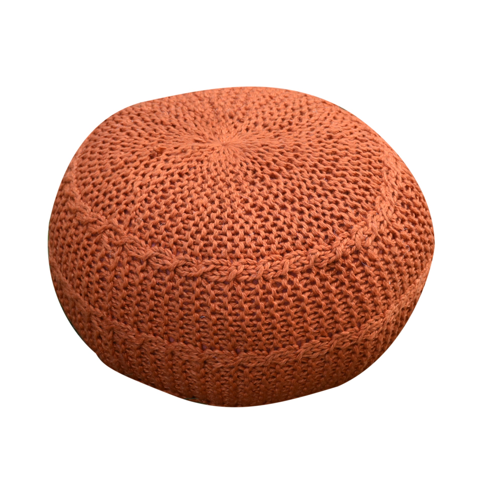 Palmas Pouf, Pet, Orange, Hm Knitted, Flat Weave 