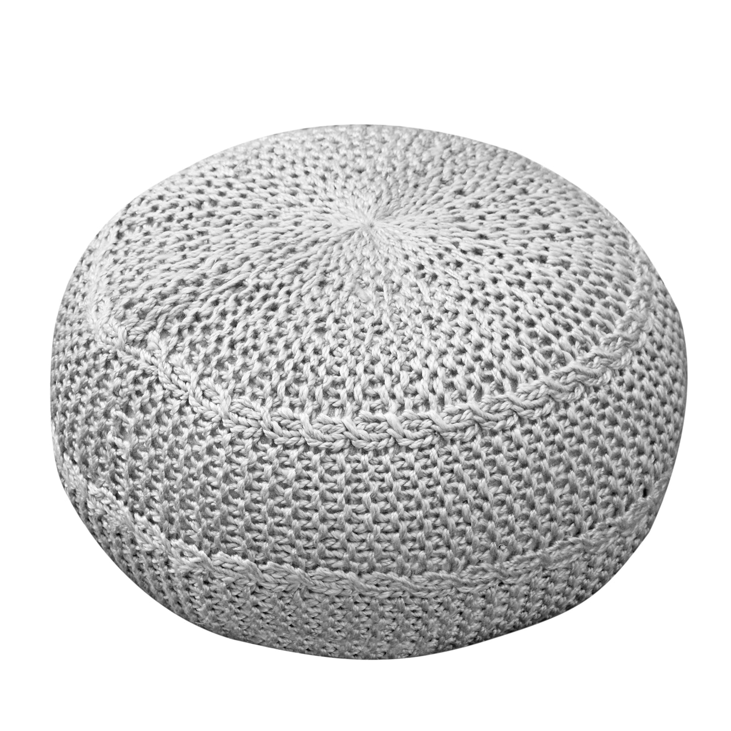Palmas Pouf, Pet, Beige, Hm Knitted, Flat Weave 