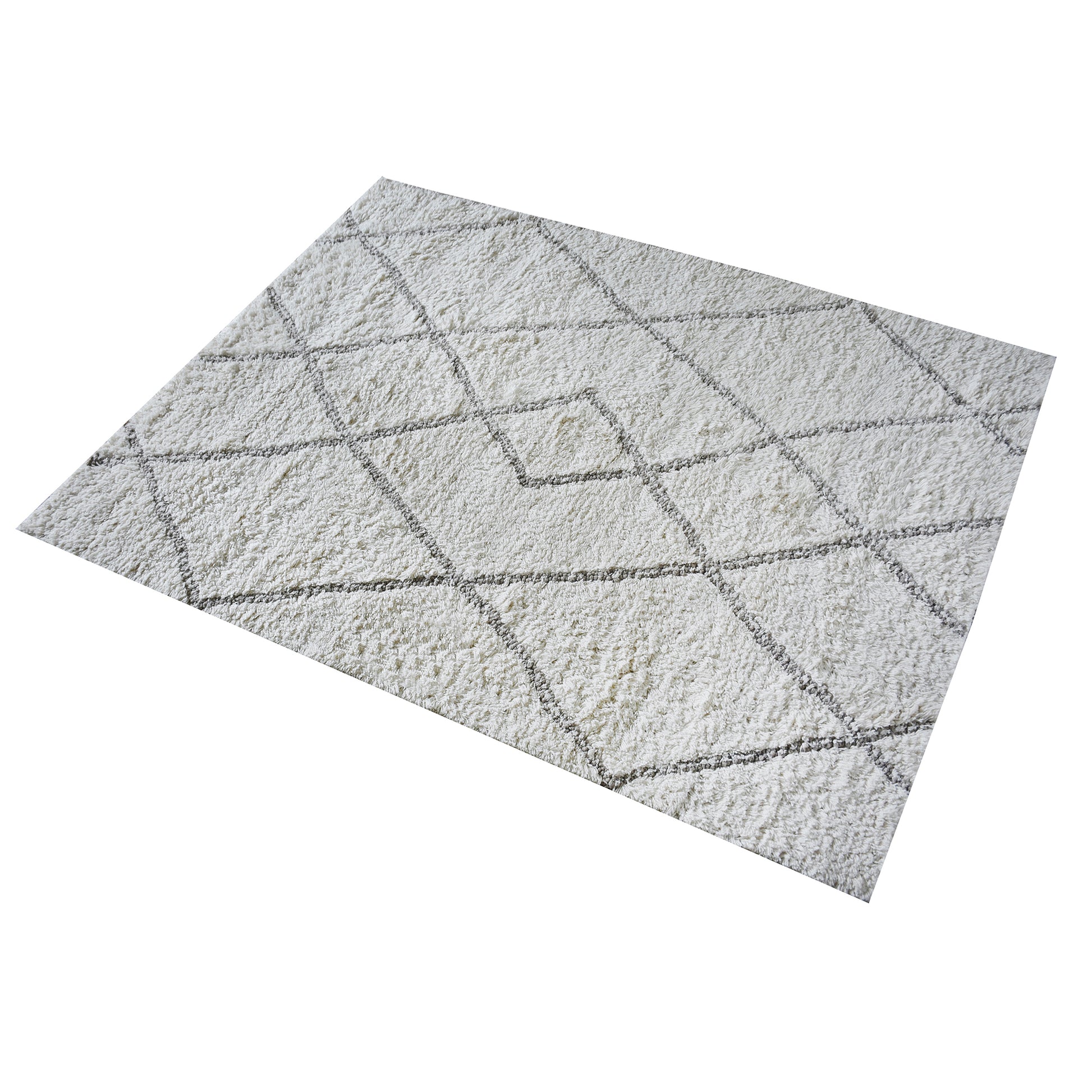 Area Rug, Bedroom Rug, Living Room Rug, Living Area Rug, Indian Rug, Office Carpet, Office Rug, Shop Rug Online, Wool, Natural White, Beige, Pitloom, Cut And Loop, Geometrical