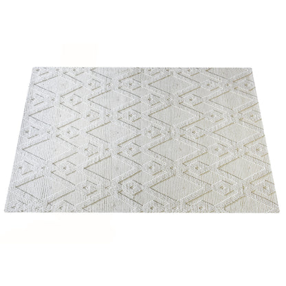 Area Rug, Bedroom Rug, Living Room Rug, Living Area Rug, Indian Rug, Office Carpet, Office Rug, Shop Rug Online, Wool, Natural White, Beige, Pitloom, All Loop, Diamond