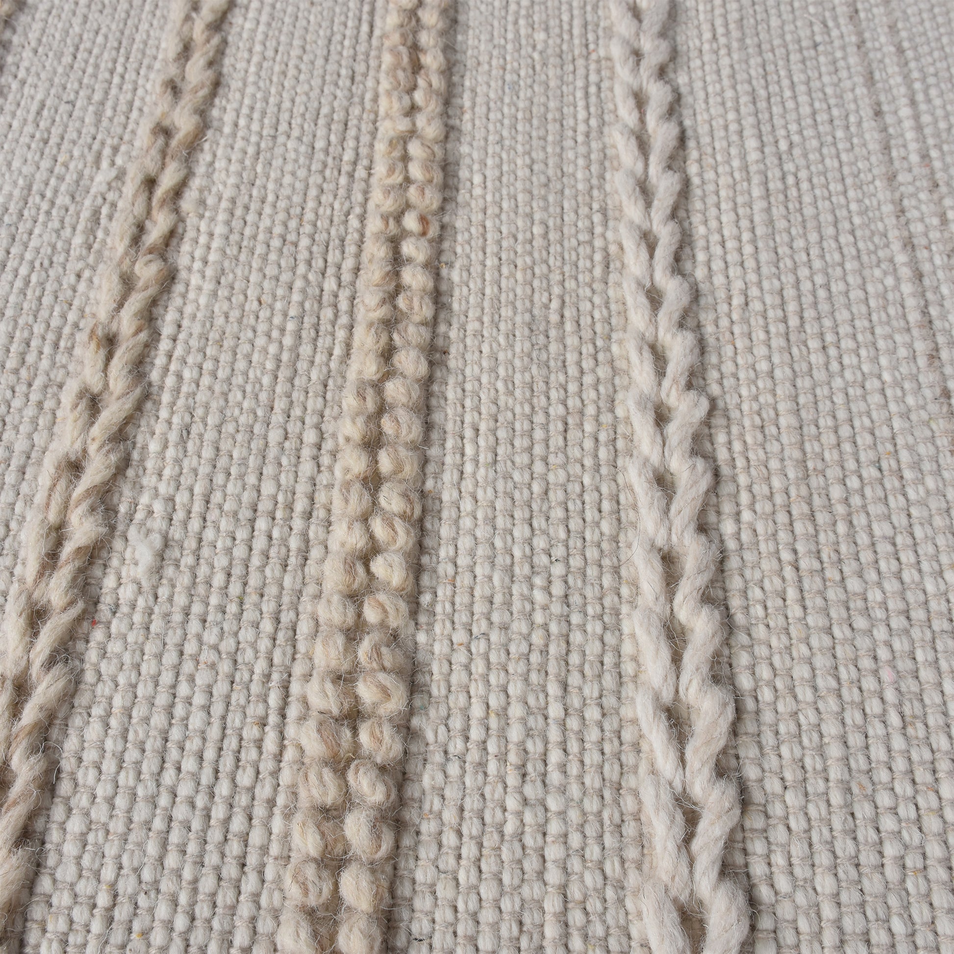 Area Rug, Bedroom Rug, Living Room Rug, Living Area Rug, Indian Rug, Office Carpet, Office Rug, Shop Rug Online, Wool, Natural White, Pitloom, All Loop, Strips