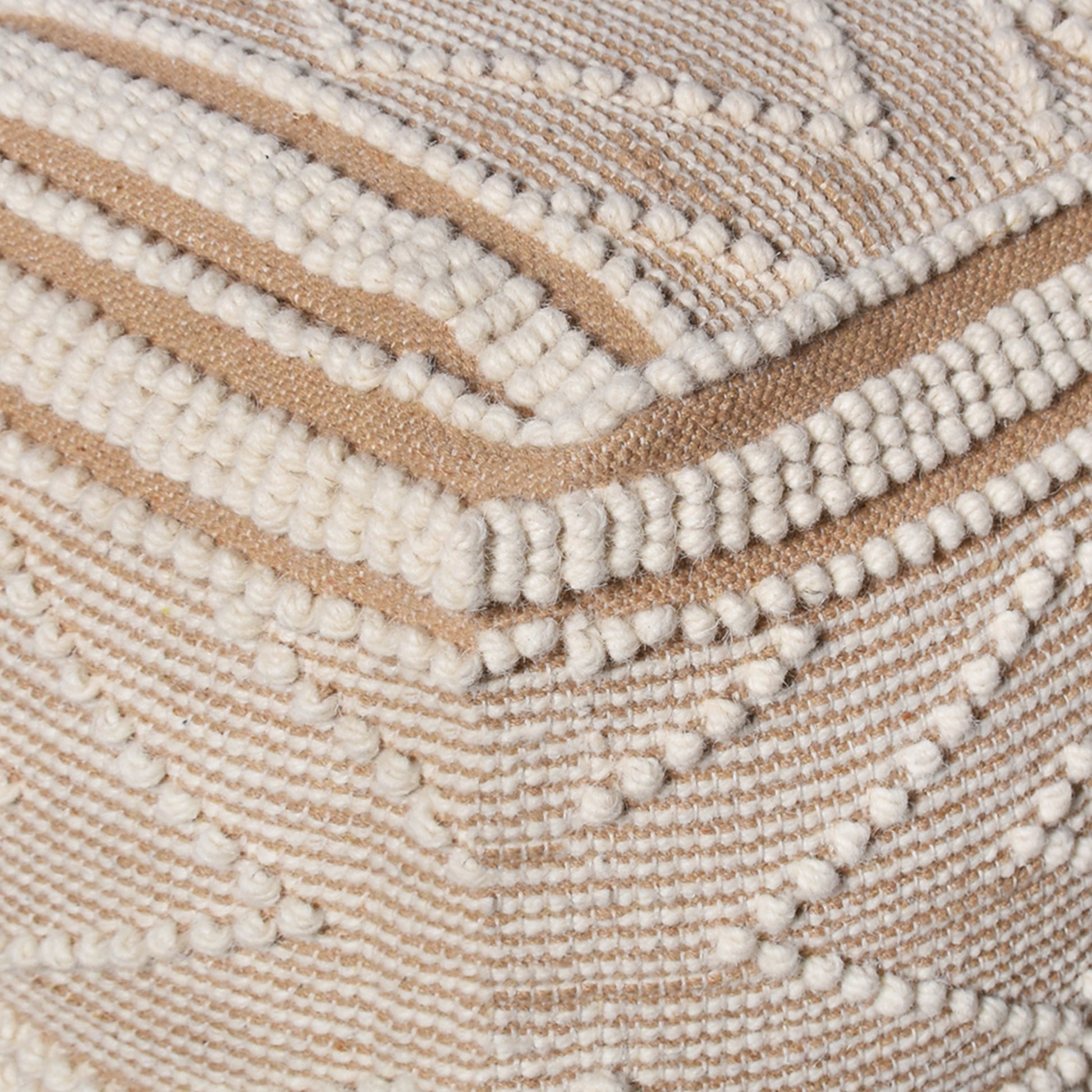 Pennine Pouf, Wool, Cotton, Natural White, Beige, Pitloom, All Loop 