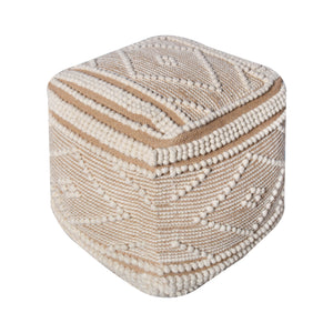 Pennine Pouf, Wool, Cotton, Natural White, Beige, Pitloom, All Loop 