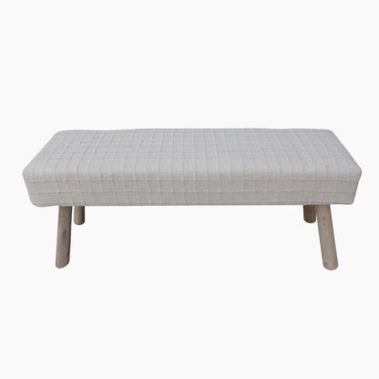Perret Bench, Polyester, Cotton, Natural White, Hand woven, Flat Weave