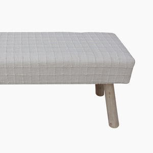 Perret Bench, Polyester, Cotton, Natural White, Hand woven, Flat Weave
