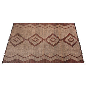 Area Rug, Bedroom Rug, Living Room Rug, Living Area Rug, Indian Rug, Office Carpet, Office Rug, Shop Rug Online, Jute, Leather, Natural, Brown, Punja, Flat Weave, geometric