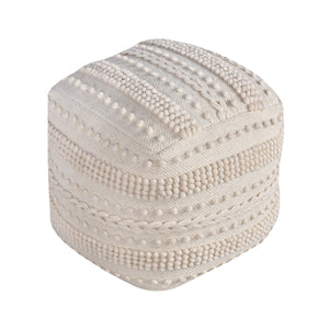 Pictor Pouf, Wool, Natural White, Pitloom, All Loop 