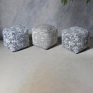 Pilsen-5 Pouf, Polypropylene,  Jaquard Durry, Flat Weave 