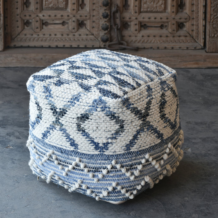 PLAMER POUF - WOOL/ DENIM