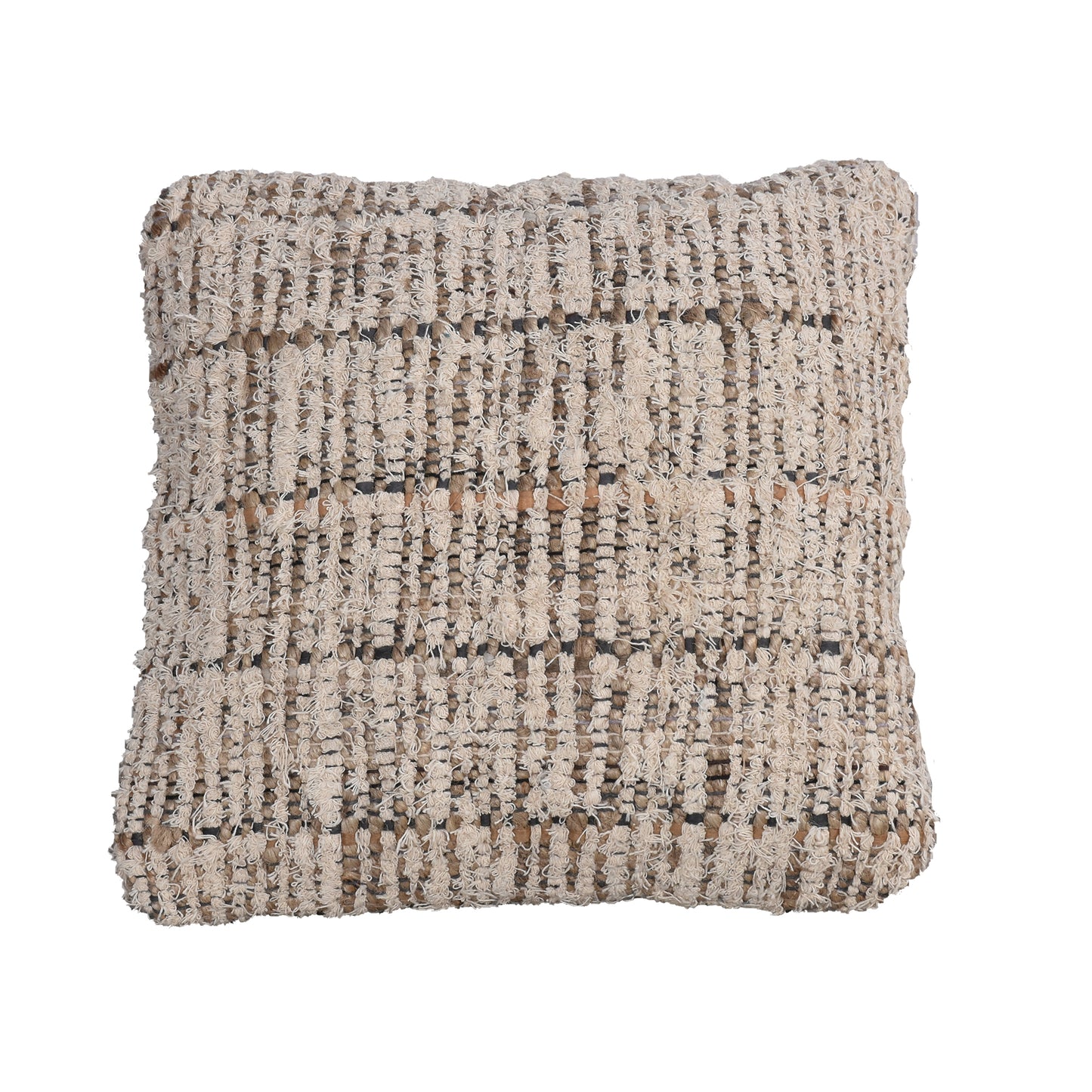 Pokrov Cushion, Cotton Salvage, Jute, Rag, Natural, Natural White, Pitloom, Flat Weave