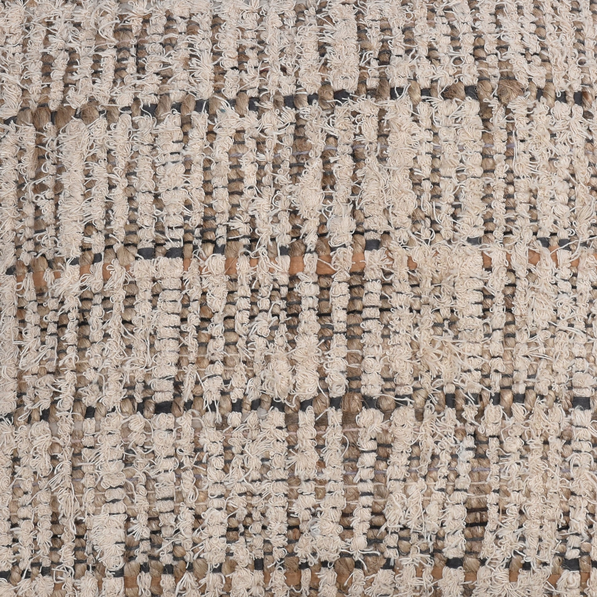 Pokrov Cushion, Cotton Salvage, Jute, Rag, Natural, Natural White, Pitloom, Flat Weave