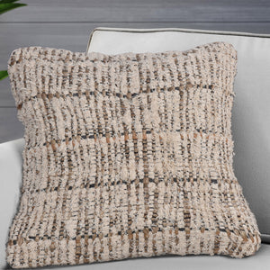Pokrov Cushion, Cotton Salvage, Jute, Rag, Natural, Natural White, Pitloom, Flat Weave