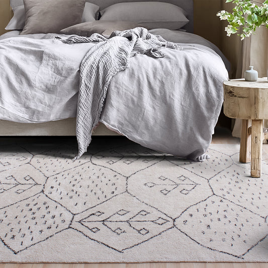 Area Rug, Bedroom Rug, Living Room Rug, Living Area Rug, Indian Rug, Office Carpet, Office Rug, Shop Rug Online, Cotton, Natural White, Charcoal, Bm Fn, All Cut, trible