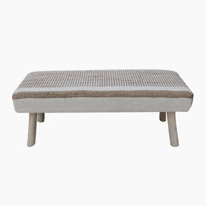 Potsdam Bench, Jute, Wool, Natural, Natural White, Pitloom, Flat Weave