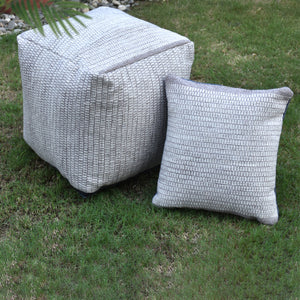 Pumori Pillow, Pet, Natural White, Grey, Pitloom, Flat Weave